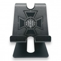 Підставка для телефону металева СБУ "Служба безпеки України" Чорна