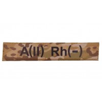Шеврон нагрудний група крові ЗСУ Мультикам A(II) Rh(-) (розмір 2.5х13 см)