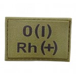 Нашивка группа крови ВСУ Олива O(I) Rh(+) 30*45
