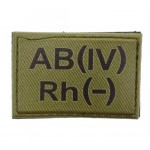 Нашивка группа крови ВСУ Олива AB(IV) Rh(-) 30*45