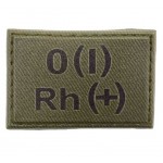 Нашивка группа крови ВСУ темная олива O(I) Rh(+) 30*45