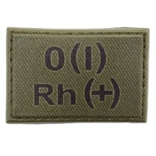 Нашивка группа крови ВСУ темная олива O(I) Rh(+) 30*45
