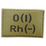 Нашивка группа крови ВСУ Олива O(I) Rh(-) 30*45