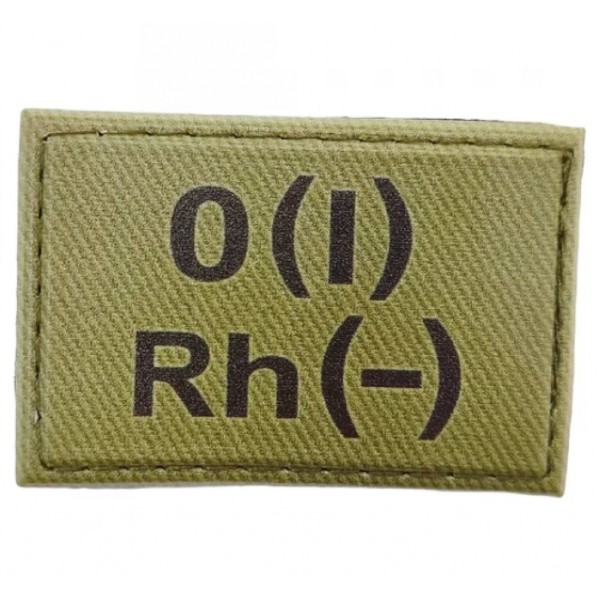 Нашивка группа крови ВСУ Олива O(I) Rh(-) 30*45 - 3578331