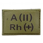 Нашивка группа крови ВСУ Олива A(II) Rh(+) 30*45