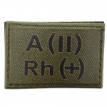 Нашивка группа крови ВСУ темная олива A(II) Rh(+) 30*45