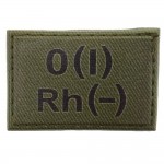 Нашивка група крові ЗСУ темна олива O(I) Rh(-) 30*45