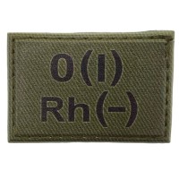 Нашивка група крові ЗСУ темна олива O(I) Rh(-) 30*45