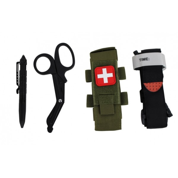 Тренировочный набор (турникет, ножницы, ручка, чехол) Китай Олива - 3578469