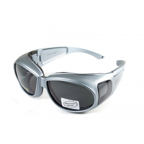 Окуляри захисні з ущільнювачем Global Vision Outfitter Metallic (gray) Anti-Fog, чорні в сірій оправі - 3586654