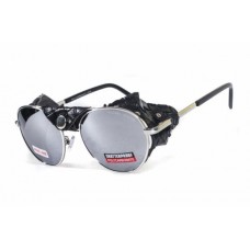 Очки защитные Global Vision Aviator-5 (silver mirror) зеркальные серые со съёмным уплотнителем