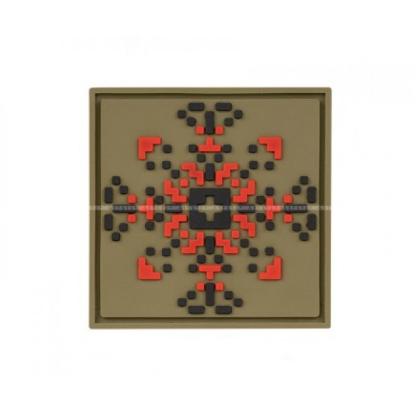 Шеврон камуфляжный "Орнамент вышиванки" ПВХ (Черный+Красный+Хаки) - 3578096