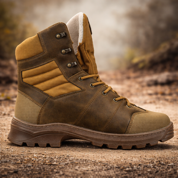 Ботинки мужские зимние Crossav 17 Slimtex (Царапка кожа+Крейзи+Кордура) Оливковые - 3578106