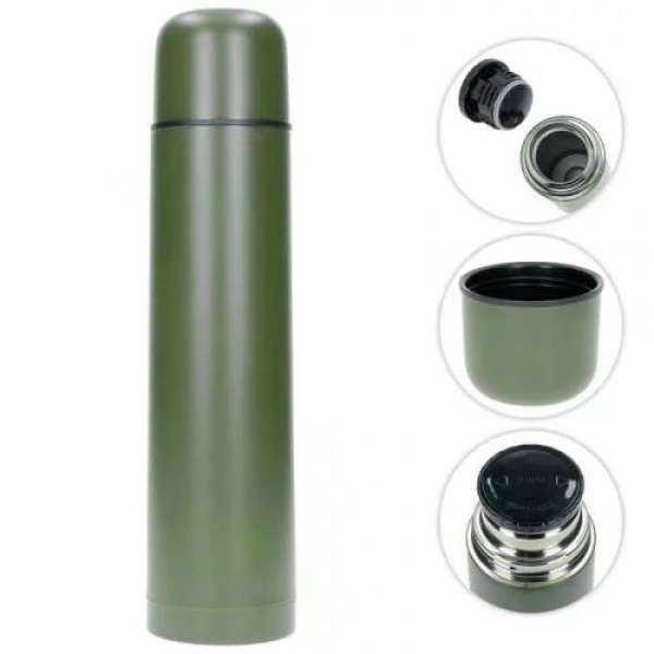 Термос армійський Stainless Stell Thermo Bottle (1 л) Mil-Tec Німеччина Олива - 752 Термос армійський Stainless Stell Thermo Bottle (1 л) Mil-Tec Німеччина Олива - 752