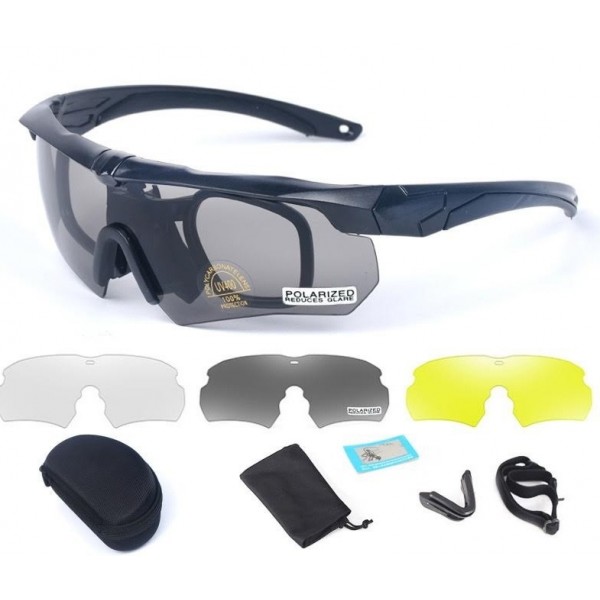 Очки защитные ESS Crossbow с 3-мя сменными линзами с поляризацией (без Лого) Черные - 2590328 Очки защитные ESS Crossbow с 3-мя сменными линзами с поляризацией (без Лого) Черные - 2590328