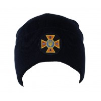 Шапка вязаная с флисовой подкладкой ДСНС темно синяя Pancer