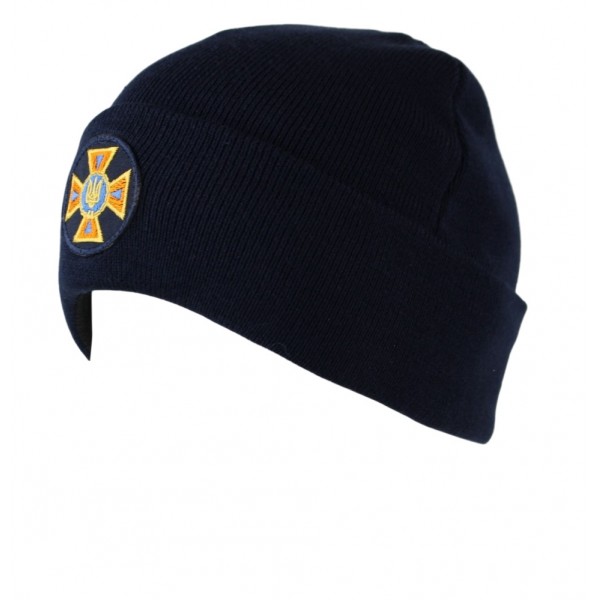 Шапка в'язана з флісовою підкладкою ДСНС темно синя Pancer - 3504997 Шапка в'язана з флісовою підкладкою ДСНС темно синя Pancer - 3504997