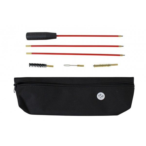 Набір для чищення нарізної зброї калібру 7.62 в текстильному пеналі (шомпол сталевий трисекційний в пластиковій обплітці 720 мм, йорж латунний, йорж щетинний, вішер) - 3575956