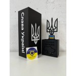 Подставка для канцелярии металлическая "Слава Украине" Герб Черная