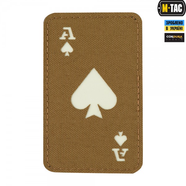 M-Tac нашивка Ace of Spades Laser Cut Coyote/світлонакопичувач - 51109599