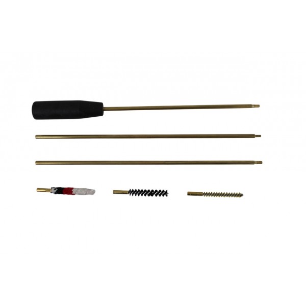 Набір для чищення нарізної зброї калібру 5.45 в поліетиленовій упаковці (шомпол латунний трьохсекційний (710 мм), йорж латунний, вовняний, щетинний) - 3580809