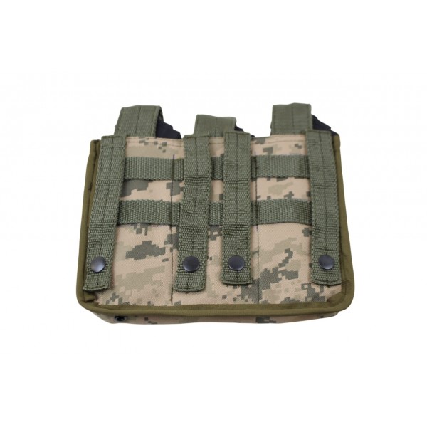 Подсумок тактический открытого типа под 3 магазина Karabat Светлый пиксель - 3580842