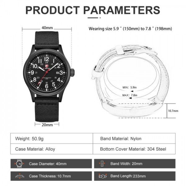 Чоловічий тактичний годинник Cheetah Command Black - 3580983