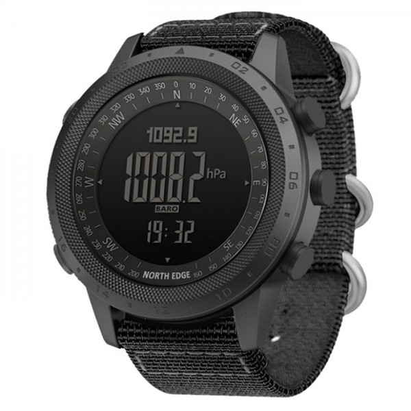 Часы тактические мужские влагостойкие North Edge Desert 5BAR с компасом 1793 Black - 3580984