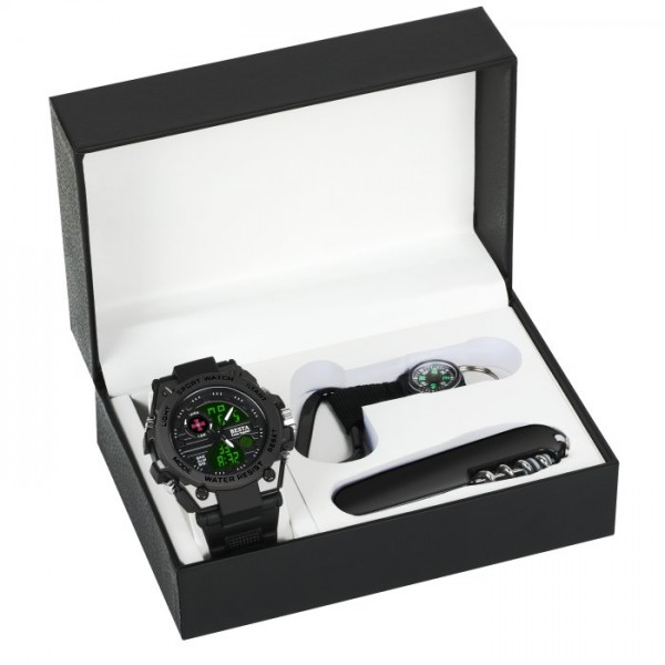 Чоловічий водостійкий тактичний годинник Besta Box Tattoo ЗСУ Set подарунковий набір, з компасом - 3580985
