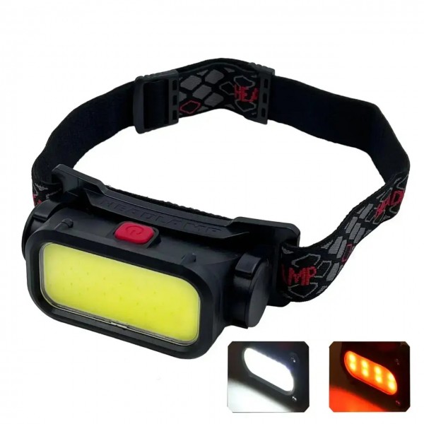 Налобный фонарик BL-008/8773 COB с белым и красным светом - 3581079