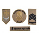 Комплект Национальная Гвардия Украины НГУ (шеврон 3 шт + погон 1 шт) Койот