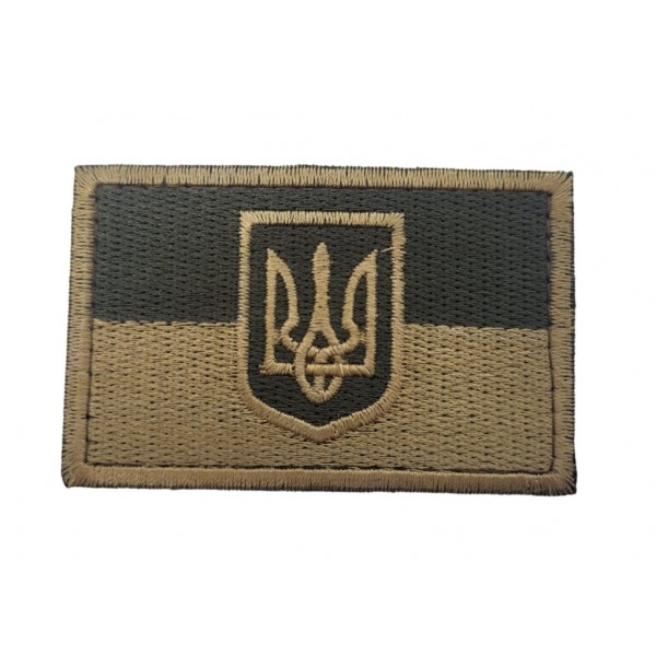 Шеврон Прапор з гербом Олива+Койот (розмір 80х50 мм) - 3584295