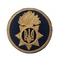 Кокарда круглая национальная гвардия Украины НГУ Синяя (размер 5х5 см)