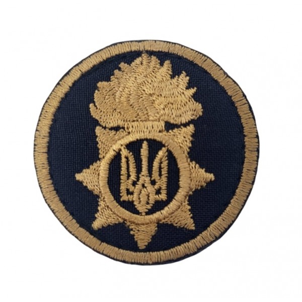 Кокарда круглая национальная гвардия Украины НГУ Синяя (размер 5х5 см) - 3584307