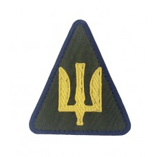 Шеврон Тризуб Воздушные силы Желтый на оливе (размер 7х8 см)