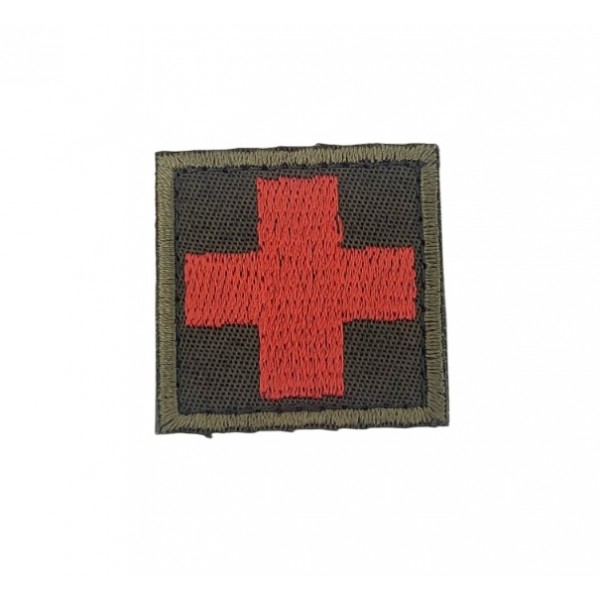 Нашивка на аптечку Медик Олива (размер 4х4 см) - 3585578