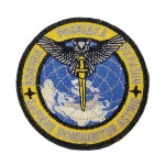 Шеврон Военная разведка Украины на желтом фоне (размер 8х8 см)