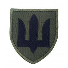 Шеврон Тризуб ЗСУ Інженерні, радіотехнічні війська та війська зв’язку Олива (розмір 7х8 см)