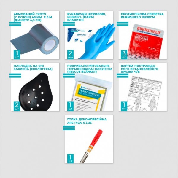 Тактическая Аптечка Tactical Aid Pro (TCCC) с турникетами CAT 7 - 3584417 Тактическая Аптечка Tactical Aid Pro (TCCC) с турникетами CAT 7 - 3584417