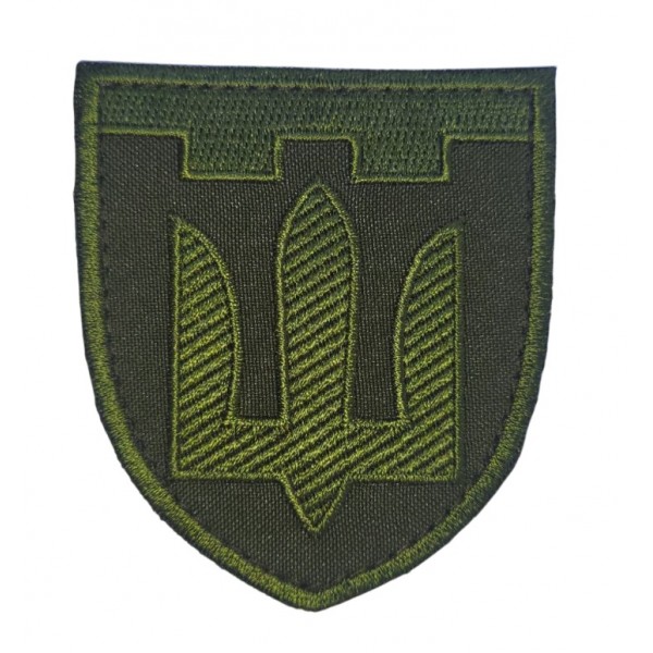 Шеврон Тризуб Територіальна оборона ТРО Оліва (розмір 7×8 см) - 3584448