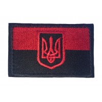 Шеврон Флаг с гербом Черно-красный (размер 80х50 мм)