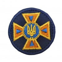 Кокарда круглая ГСЧС темно-синяя (размер 5х5 см)