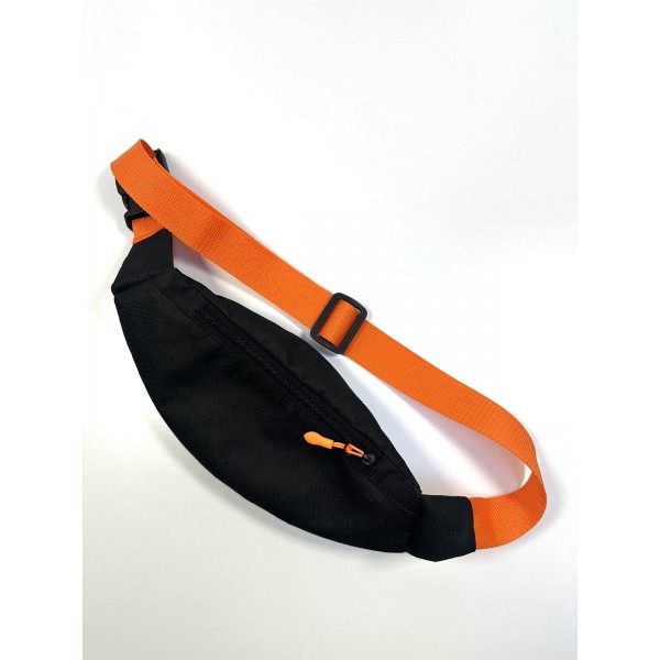 Сумка поясна Бананка з кольоровим ремінцем МК Чорна - 3584637 Сумка поясна Бананка з кольоровим ремінцем МК Чорна - 3584637