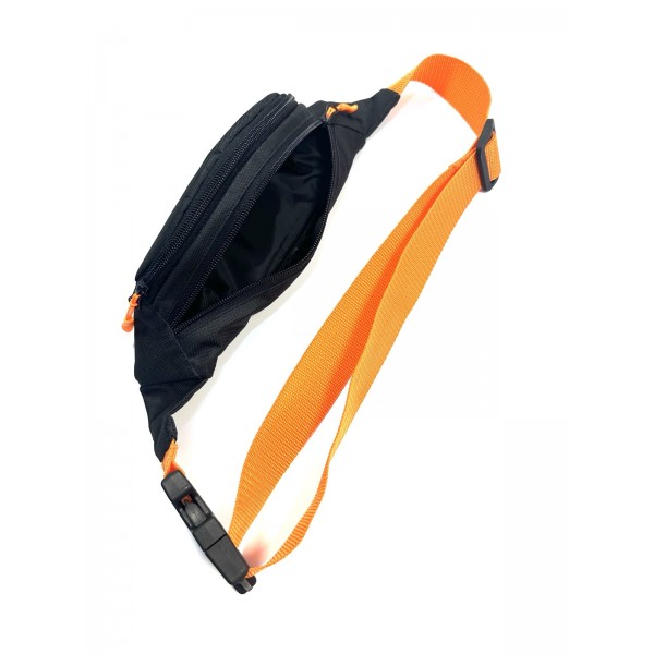 Сумка поясна Бананка з кольоровим ремінцем МК Чорна - 3584637 Сумка поясна Бананка з кольоровим ремінцем МК Чорна - 3584637