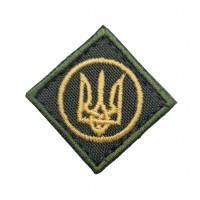 Кокарда-липучка Ромб ЗСУ Олива (розмір 4х4 см)