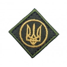 Кокарда-липучка Ромб ЗСУ Олива (розмір 4х4 см)