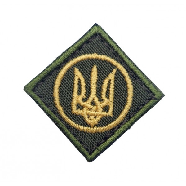 Кокарда-липучка Ромб ЗСУ Олива (розмір 4х4 см) - 3584746