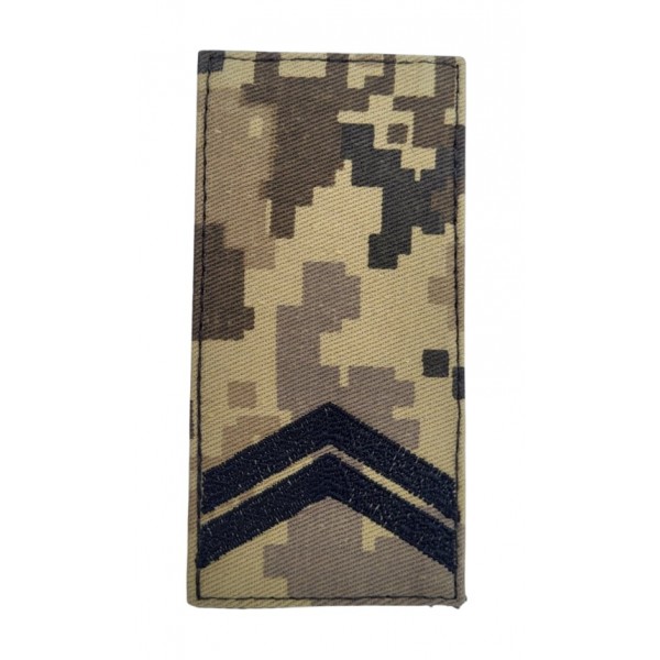 Погон на липучке Младший сержант ВСУ Пиксель (размер 5х10 см) - 3584757