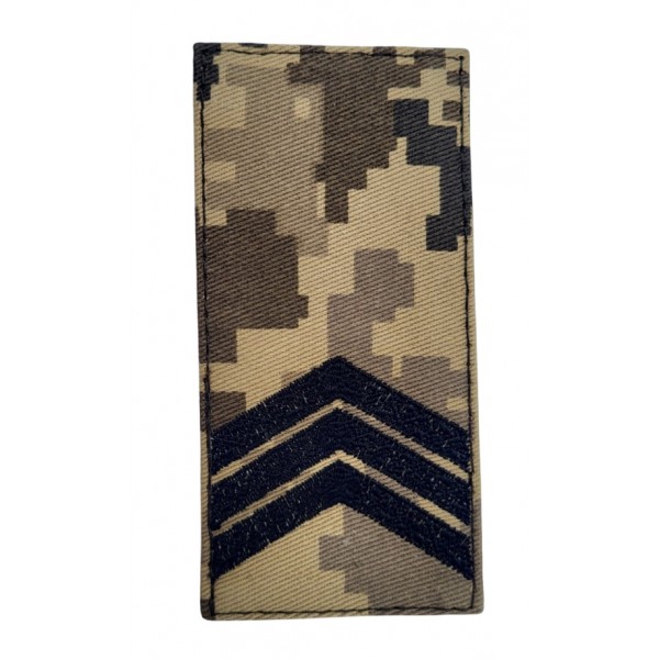 Погон на липучке Сержант ВСУ Пиксель (размер 5х10 см) - 3584758