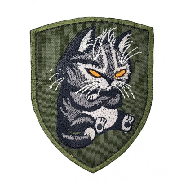 Шеврон Котик Олива (розмір 7х8.5 см) - 3585327